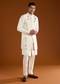 Cream Patchwork Jacket and Kurta Set