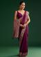 Dark Wine Dola Silk Saree With Zari Border And Pallu