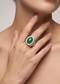 Emerald Green Cushion Statement Ring
