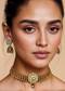 Gold Rajwadi Kundan Necklace and Earring Set