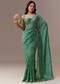 Green Kora Silk Saree With Cutdana Beads And Stone Embroidery
