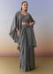 Grey Indo Western Embellished Crop Top Cape Set