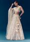 Ivory Silk Embellished Bridal Lehenga Set with Floral Tassels