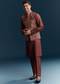Maroon Red Silk Kurta Jacket Set With Thread Detail Work
