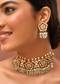 Mint Green Kundan Floral Motif Necklace and Earrings Set