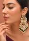 Multi Green Earrings With Pachi Kundan