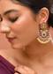 Multi Red Earrings With Pachi Kundan