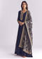 Navy Blue Georgette Anarkali Suit With Thread And Sequins Embroidery