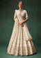 Off White Bridal Lehenga Set With Boat Neck Blouse And Regal Zari Work