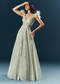 Off White Imported Lycra Bridal Gown With Heavy Embroidery And Feather Work