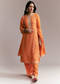 Orange Banarasi Georgette Kurta Set