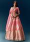 Pink Banarasi Embroidered Bridal Lehenga With Dupatta