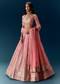 Pink Bridal Lehenga in Banarasi Silk With Dupatta