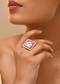 Pink Geometric Kundan Ring