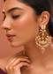 Pink Kundan Oversized Bead Drop Earrings