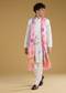 Pink Silk Kurta Set With Thread Detail Work
