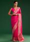 Rani Pink Dola Silk Saree With Zari Detailing