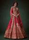 Red Silk Bridal Lehenga Set with Two Dupattas