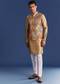 Multi Brocade Kurta Jacket Set With Symmetric Prints