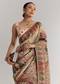 Off White Saree In Natural Traditional Prints