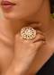 White Floral Kundan Ring