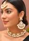White Kundan Crescent Motif Necklace Set with Maangtikka