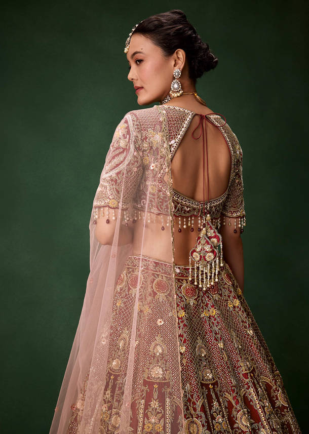 Bridal Lehenga Heavy Work Set with Two Dupattas