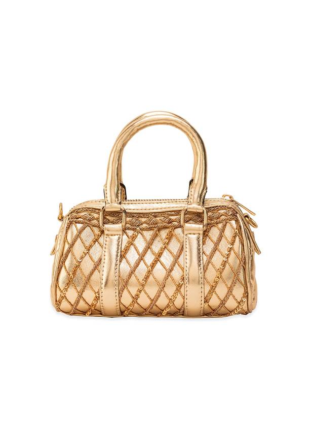 Gold Lycra Quilted Bag