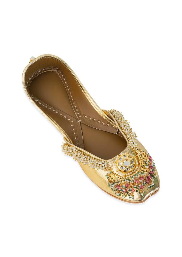 Gold Mirror Embellished Juttis