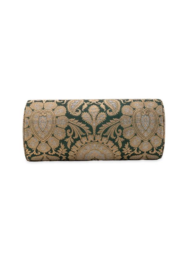 Green Brocade Paisley Motif Bag