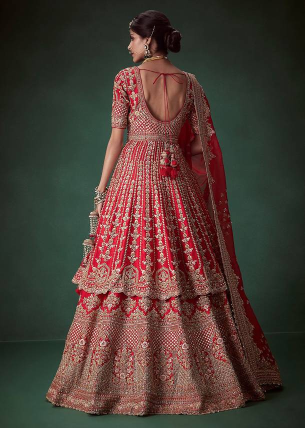 Red Gurudwara Bridal Suit Lehenga Set