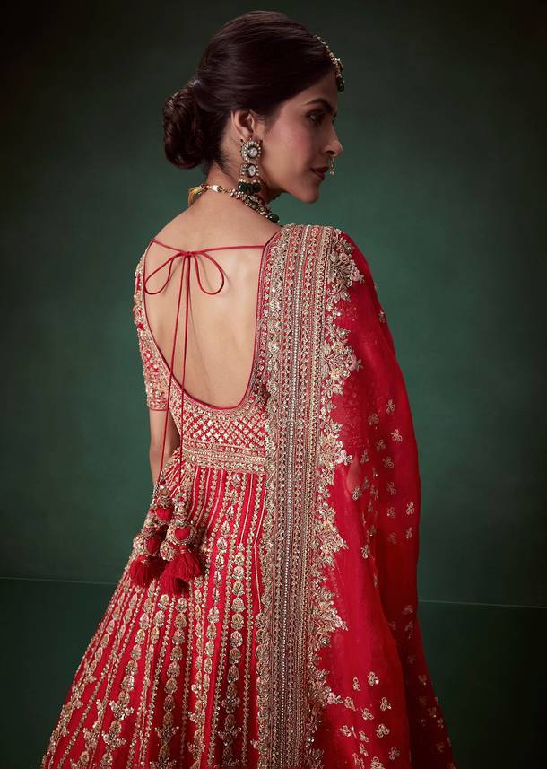 Red Gurudwara Bridal Suit Lehenga Set