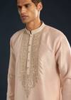 Baby Pink Silk Kurta Set with Resham Thread Accents