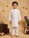 Off White Sequin And Thread Work Kurta Set