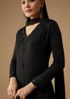 Black Moti Embellished Kurta Set