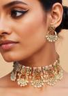 Multi Rajwadi Kundan Necklace and Dangler Set