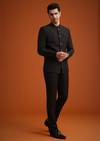 Black Jodhpuri Set With Pocket Square
