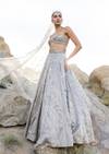 Beige Hand Embroidered Bridal Veil Dupatta