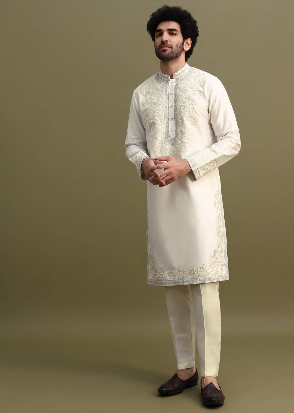 Off White Kurta Pant Set With Threadwork-SG234677 8 a7a2833d-86c2-4e53-86d5-8ca8d63295bf