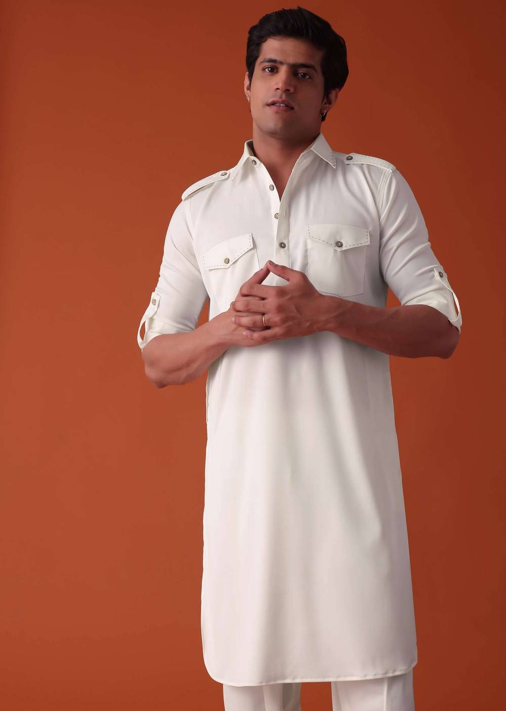 daisy white pathani kurta set in terry-sg140879 7