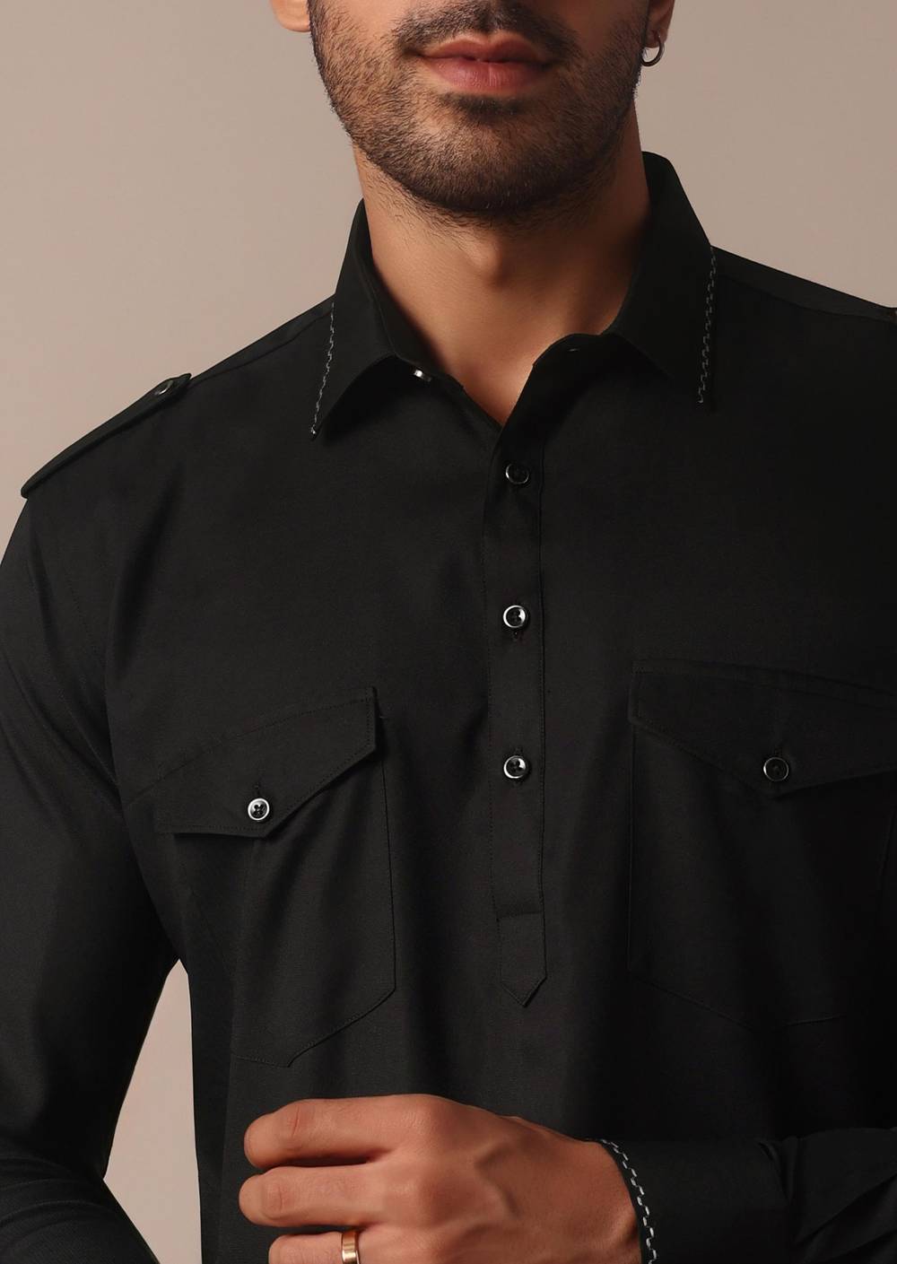 timeless black pathani kurta set-sg227030 5
