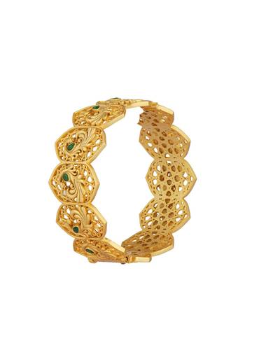 Antique Gold Bangle With Zircon Accents