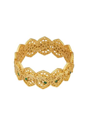 Antique Gold Bangle With Zircon Accents