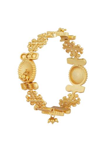 Antique Gold Bangle With Ornamental Motifs
