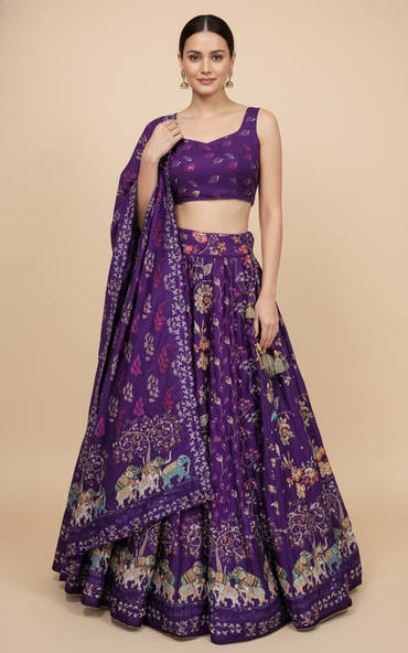 Purple Regal Bridesmaid Lehenga