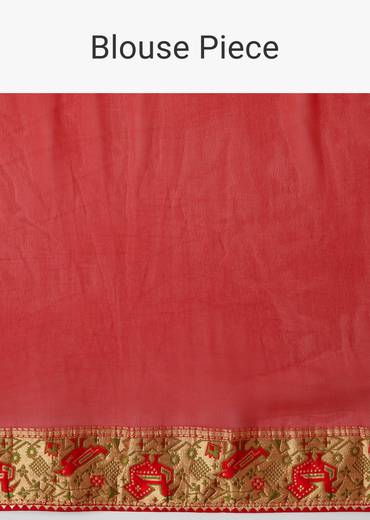red-dola-silk-bandhani-saree-with-multicolor-animal-motifs-and-gota-border-sg314705-2