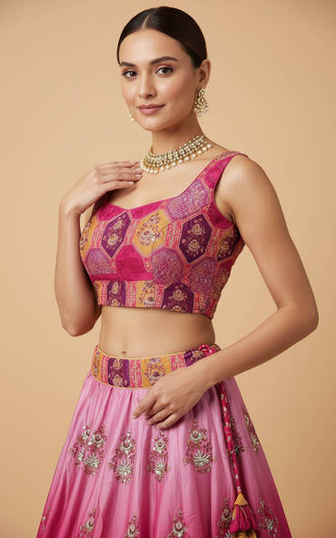 Pink Blossom Bridesmaid Lehenga