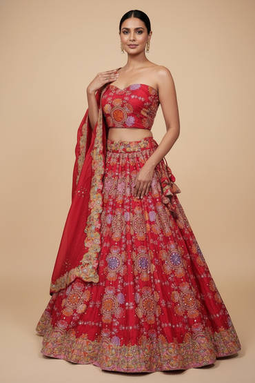 Orange Sunset Bridesmaid Lehenga