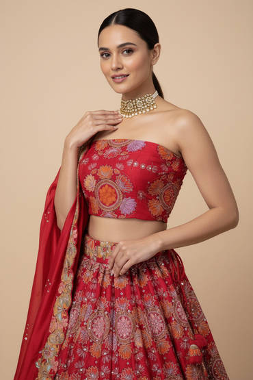 Orange Sunset Bridesmaid Lehenga