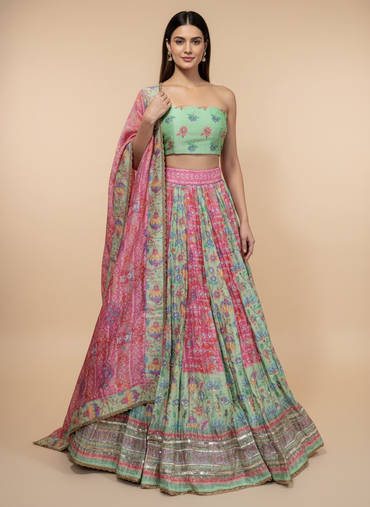 Green Garden Bridesmaid Lehenga